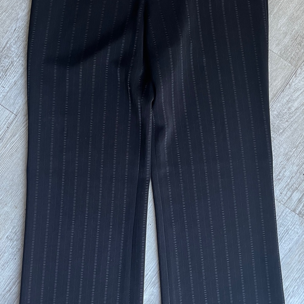 Margareta Black Pinstriped Trousers Classic Straight-Leg